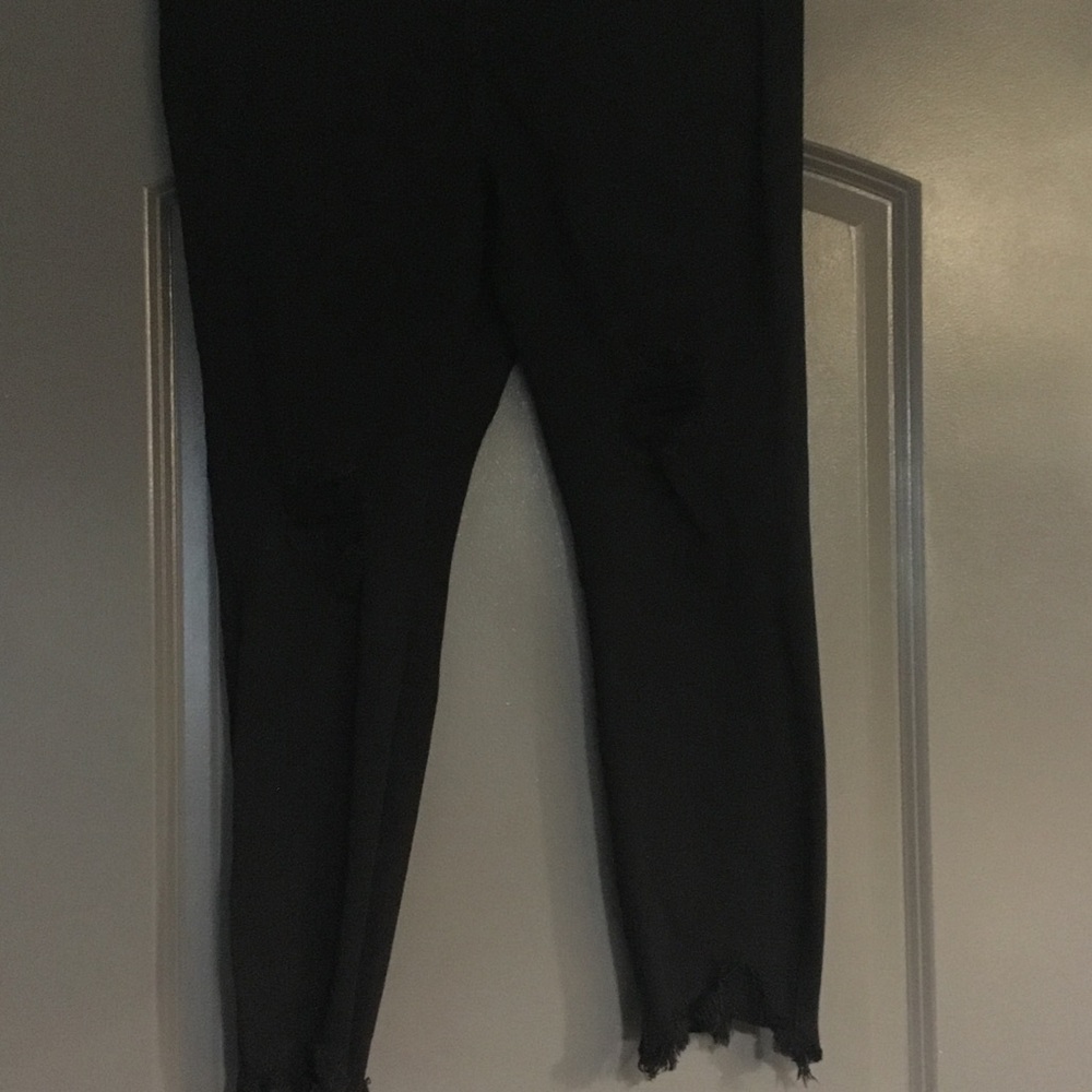 Fashion Nova Black Ripped Skinny Jeans